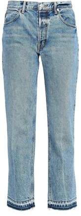 Distressed High-rise Straight-leg Jeans