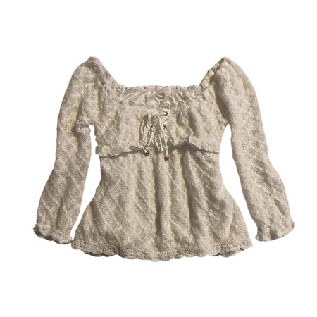 liz lisa white lace knit babydoll top