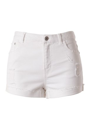 Distressed jean shorts (White)