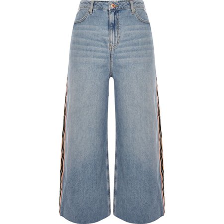 Light blue tape side Alexa denim culottes - Bootcut & Flared Jeans - Jeans - women
