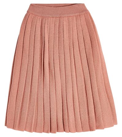 Pleated Cashmere And Silk Skirt in Pink - Loro Piana Kids | Mytheresa