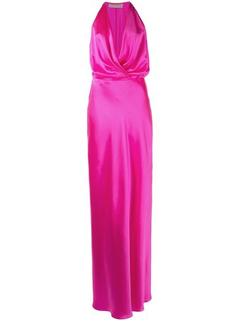 Michelle Mason draped-detail Halterneck Gown - Farfetch