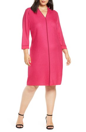 Ming Wang Jacquard Knit A-Line Dress (Plus Size) | Nordstrom