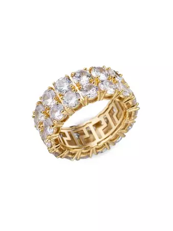 Eye Candy LA Luxe 18K Goldplated & Cubic Zirconia Eternity Ring on SALE | Saks OFF 5TH