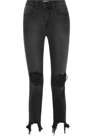 L'Agence | High Line cropped distressed skinny jeans | NET-A-PORTER.COM