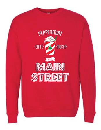 Peppermint Mochas & Main Street - Sweatshirt – Happiest Tees On Earth
