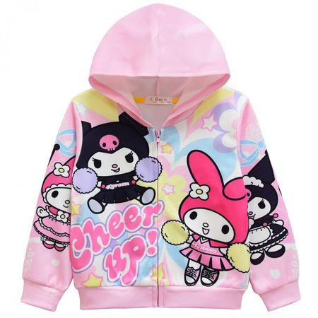 New Kawaii Sanrio Kuromi Mymelody Hoodie Jacket Crianças Primavera Vogue Versátil Cartoon Cute Girl Presente de Aniversário Para Namorada - AliExpress