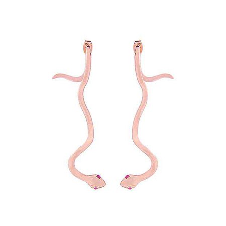 Amazon.com: Miss Kiss Punk Alloy Snake Earrings Crystal Mosaic Stud Earrings ed01546c (Pink): Jewelry