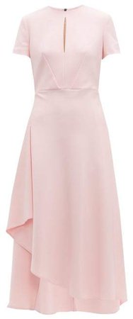 Ardmore Panelle Asymmetric Crepe Midi Dress - Womens - Light Pink