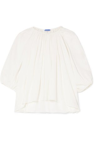 Mugler | Asymmetric chiffon blouse | NET-A-PORTER.COM