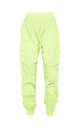 Neon Lime 3D Pocket Jogger | Pants | PrettyLittleThing USA