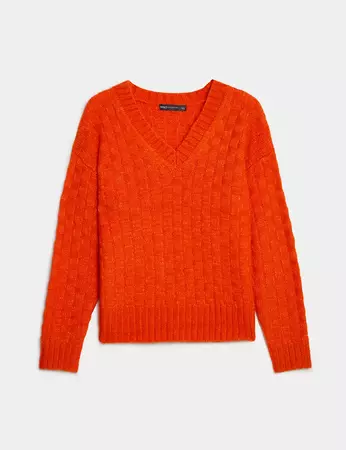 Recycled Blend Textured V-Neck Jumper | M&S Collection | M&S