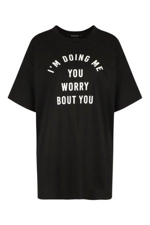 Oversized Slogan T-Shirt | Boohoo
