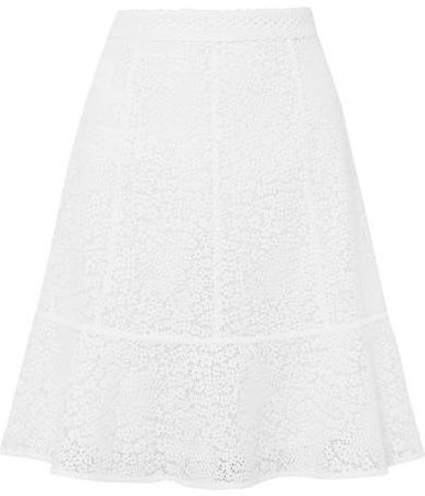Guipure Lace Mini Skirt - White