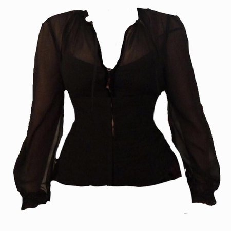 black corset style blouse top