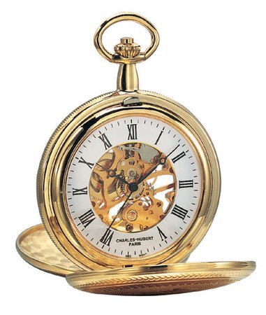 Premium Gold Shield Mechanical Pocket Watch with Chain