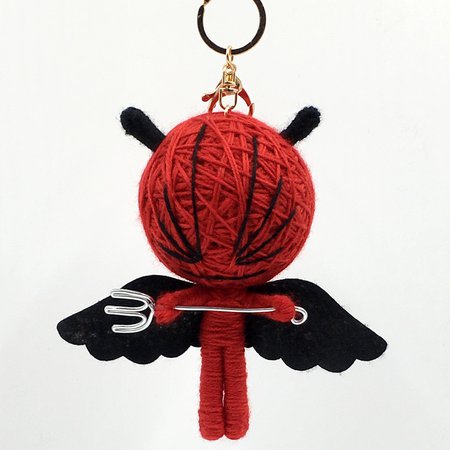 2019 Dalaful Hand made Woven Key Chains Rings Holder Knitting Voodoo Doll Demons Monsters Evil Bag Pendant Keyrings KeyChains-in Key Chains from Jewelry & Accessories on AliExpress