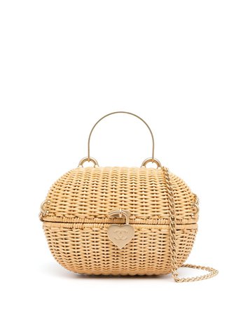 Chanel Pre-Owned 2004 Heart Padlock Bamboo Basket Bag - Farfetch