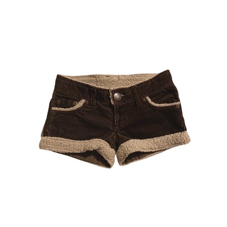 brown black sherpa lining corduroy mini shorts