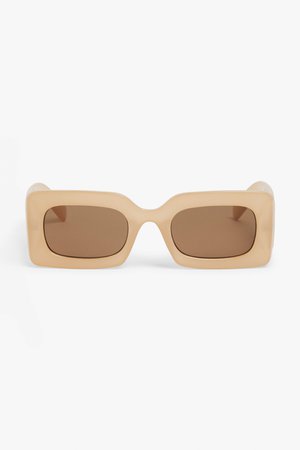 Retangular retro sunglasses - Beige - Sunglasses - Monki WW