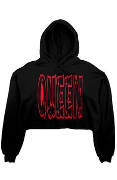 cropped black queen hoodie