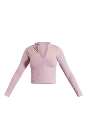 Dusty Pink Basic Seamless Jacket | Activewear | PrettyLittleThing