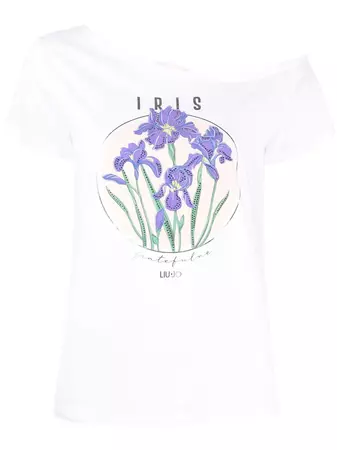 LIU JO graphic-print one-shoulder T-shirt - Farfetch