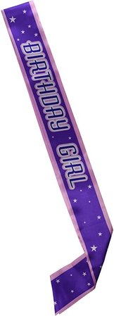 purple birthday girl sash