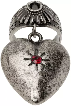 Silver Heart Pendant Ring by Marni on Sale