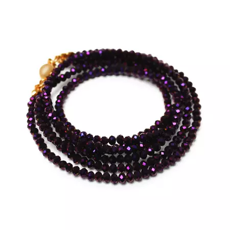 Long Strand Necklace - Deep Purple Crystal - Maria Nicola