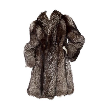 1980s SIlver Fox Fur Coat