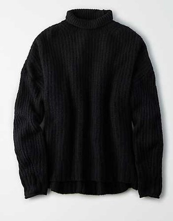 AE Mock Neck Oversized Sweater black