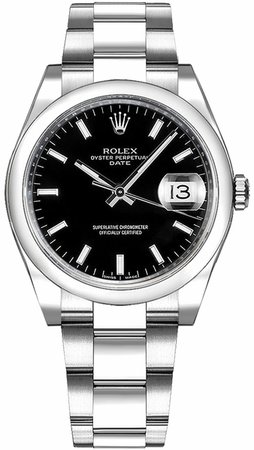 115200 Rolex Oyster Perpetual Date 34 Black Dial Women's Watch