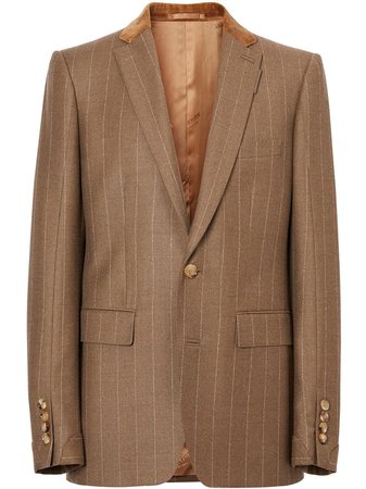 Burberry Velvet Trim Tailored Blazer 8022483 Brown | Farfetch