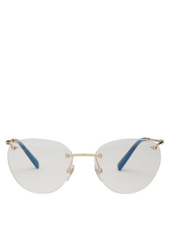 VALENTINO  Oval cat-eye metal glasses