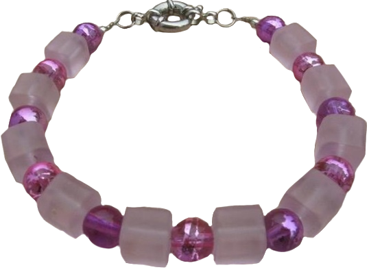 purple pink beaded bracelet