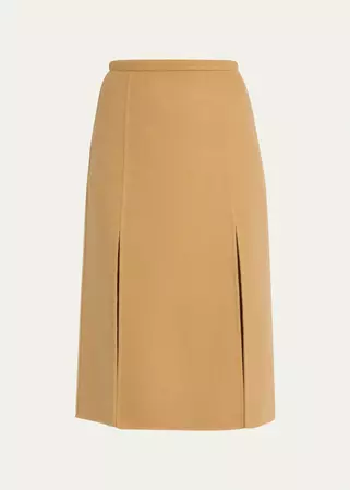 Michael Kors Collection Slit A-Line Wool Midi Skirt - Bergdorf Goodman