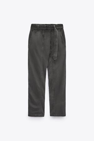 BELTED UTILITY PANTS - Anthracite grey | ZARA United States