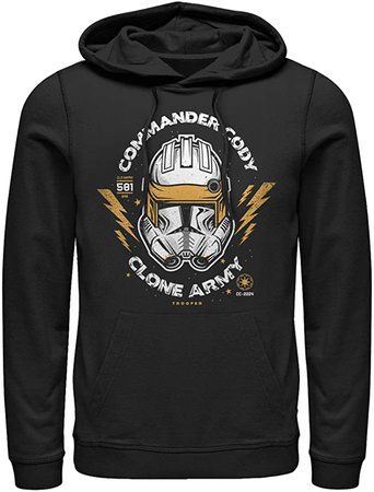 Amazon.com: Men's Star Wars: The Clone Wars Commander Cody Army Head Shot Pull Over Hoodie - Black - Large: Clothing