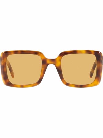 Saint Laurent Eyewear Tortoiseshell oversized-frame Sunglasses - Farfetch