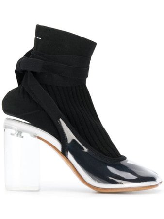 Shop white & black MM6 Maison Margiela contrast ankle boots with Express Delivery - Farfetch