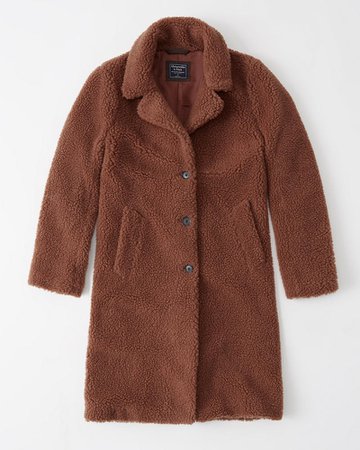 Womens Sherpa Fleece Dad Coat | Womens Coats & Jackets | Abercrombie.com