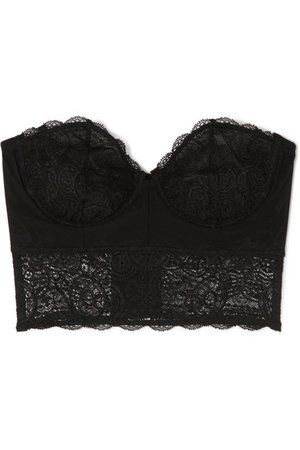 Cosabella | Bisou Chance stretch-lace and tulle bustier top | NET-A-PORTER.COM