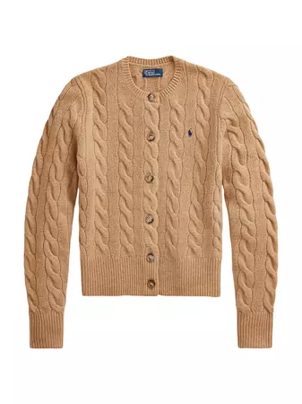 Shop Polo Ralph Lauren Cable-Knit Wool & Cashmere Cardigan | Saks Fifth Avenue