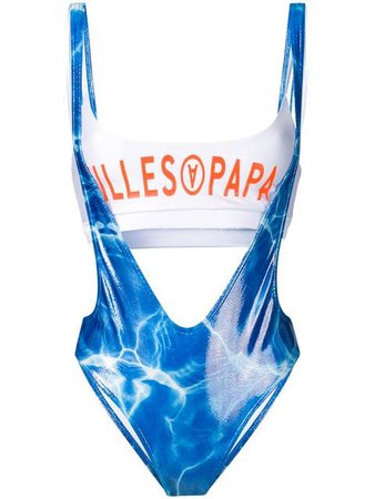 Filles A Papa pool water print swimsuit