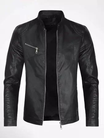 Simple leather jacket