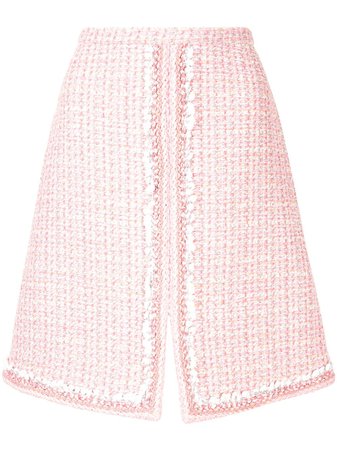 Shop pink Giambattista Valli split-hem tweed skirt with Express Delivery - Farfetch