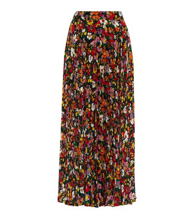 Christopher Kane Floral pleated cady maxi skirt