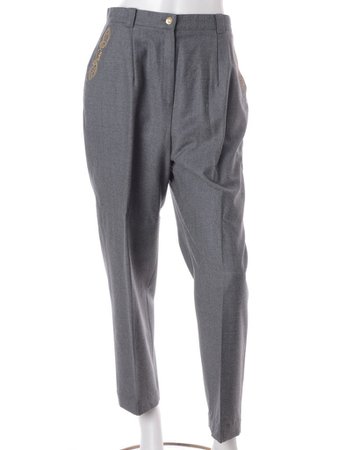 Women's Grey Smart Trousers Black/grey, S | Beyond Retro - E00424469