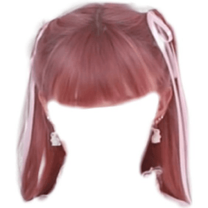 pink/red hair bangs bow png